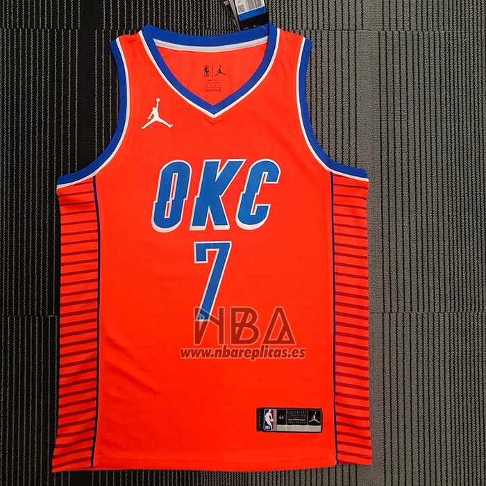 Camiseta Oklahoma City Thunder Darius Bazley NO 7 Statement 2021 Naranja
